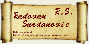 Radovan Surdanović vizit kartica